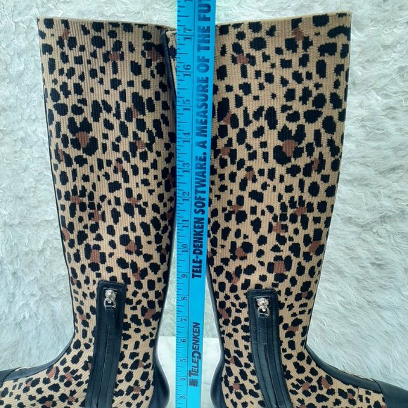 Kate Spade Women's Mikayla Leopard stretch knit 0.59" heel round toe Boots 6.5B - Picture 5 of 7